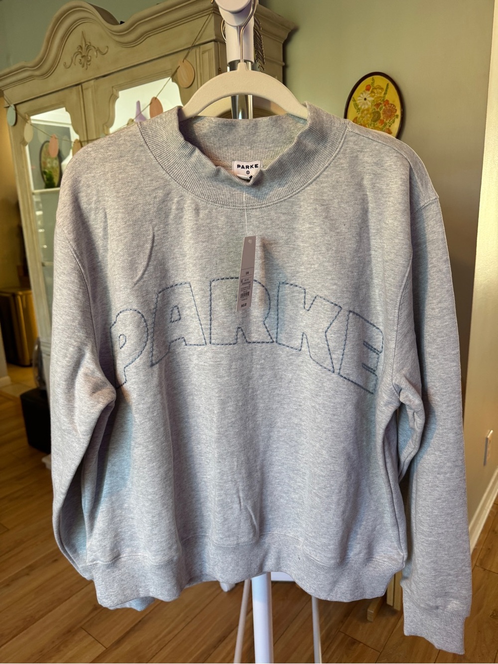 NWT Parke x Target Heather Gray Mockneck Pullover Sweatshirt Size S/M